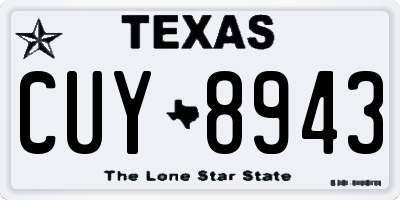 TX license plate CUY8943