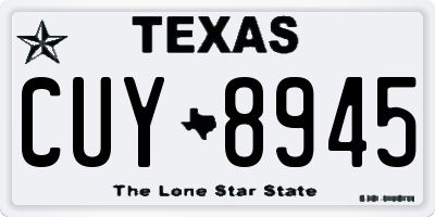TX license plate CUY8945
