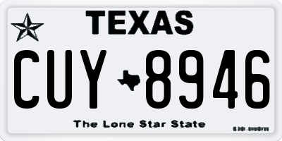 TX license plate CUY8946