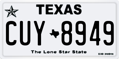 TX license plate CUY8949