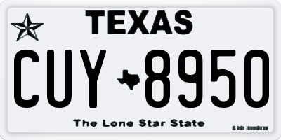 TX license plate CUY8950