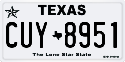 TX license plate CUY8951