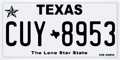 TX license plate CUY8953