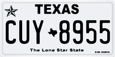 TX license plate CUY8955