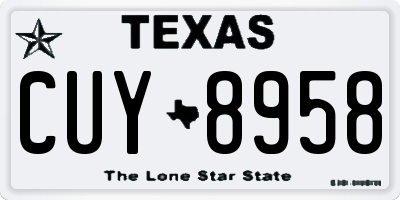 TX license plate CUY8958