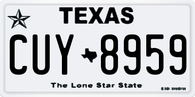 TX license plate CUY8959