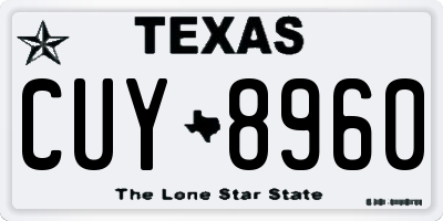 TX license plate CUY8960