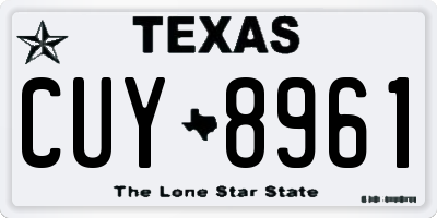 TX license plate CUY8961