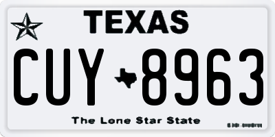 TX license plate CUY8963