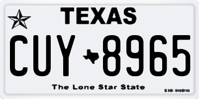 TX license plate CUY8965
