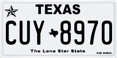 TX license plate CUY8970