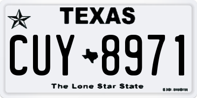 TX license plate CUY8971