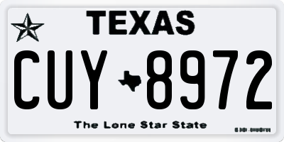 TX license plate CUY8972