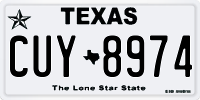 TX license plate CUY8974