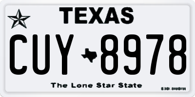 TX license plate CUY8978