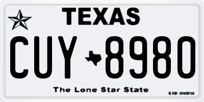 TX license plate CUY8980
