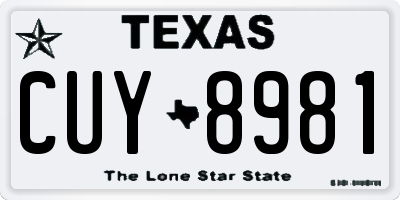 TX license plate CUY8981