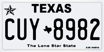 TX license plate CUY8982