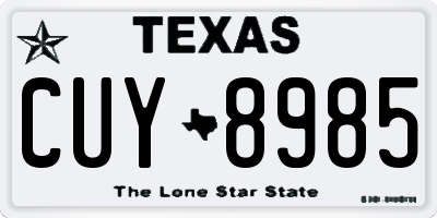 TX license plate CUY8985