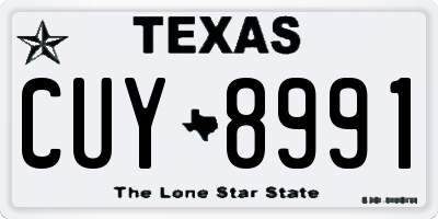 TX license plate CUY8991