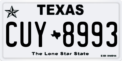 TX license plate CUY8993