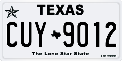 TX license plate CUY9012