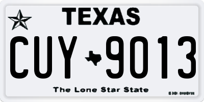 TX license plate CUY9013