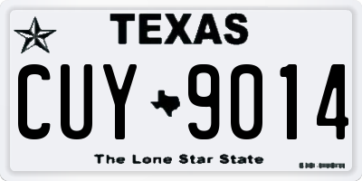 TX license plate CUY9014