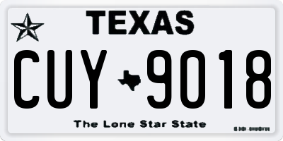 TX license plate CUY9018