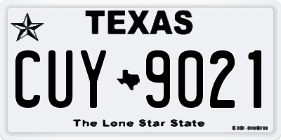 TX license plate CUY9021