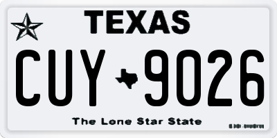 TX license plate CUY9026