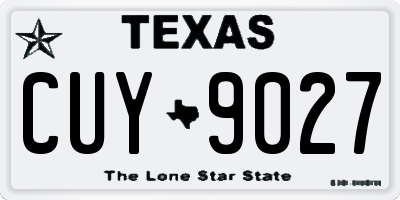 TX license plate CUY9027