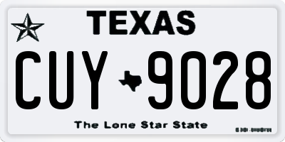 TX license plate CUY9028