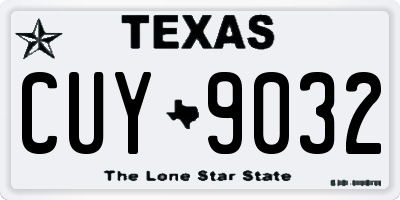 TX license plate CUY9032