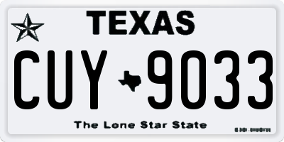 TX license plate CUY9033