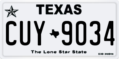TX license plate CUY9034