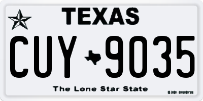 TX license plate CUY9035
