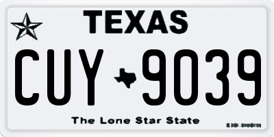 TX license plate CUY9039