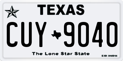 TX license plate CUY9040