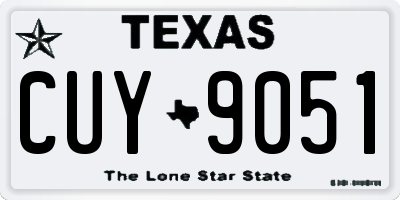 TX license plate CUY9051