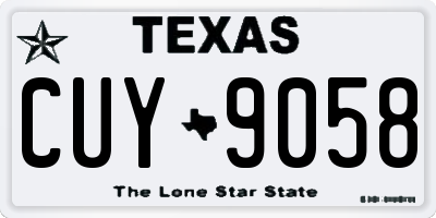 TX license plate CUY9058