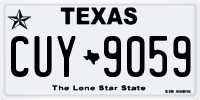 TX license plate CUY9059