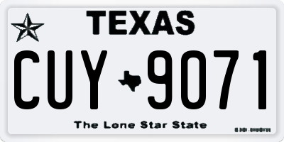TX license plate CUY9071