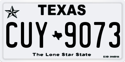 TX license plate CUY9073