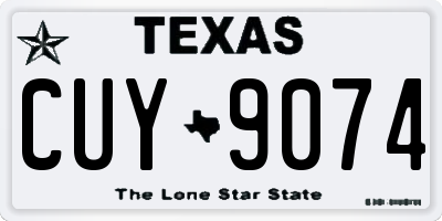TX license plate CUY9074