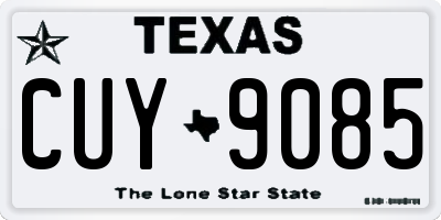 TX license plate CUY9085