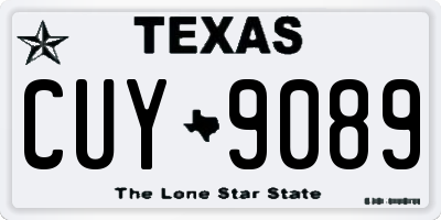 TX license plate CUY9089