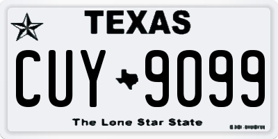 TX license plate CUY9099
