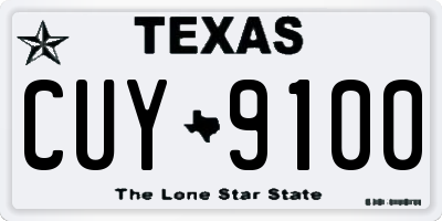 TX license plate CUY9100