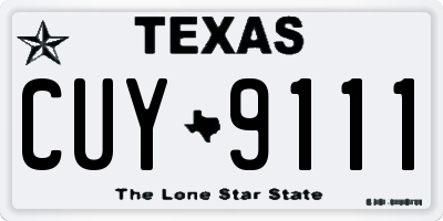 TX license plate CUY9111